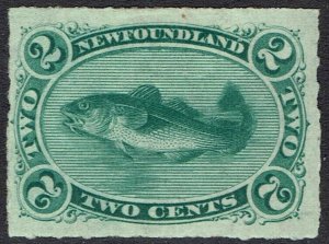 NEWFOUNDLAND 1876 CODFISH 2C ROULETTED 