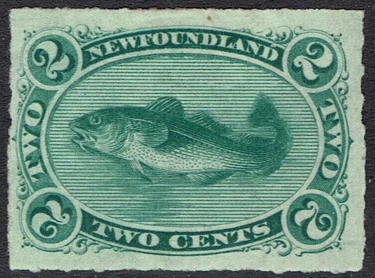 NEWFOUNDLAND 1876 CODFISH 2C ROULETTED 