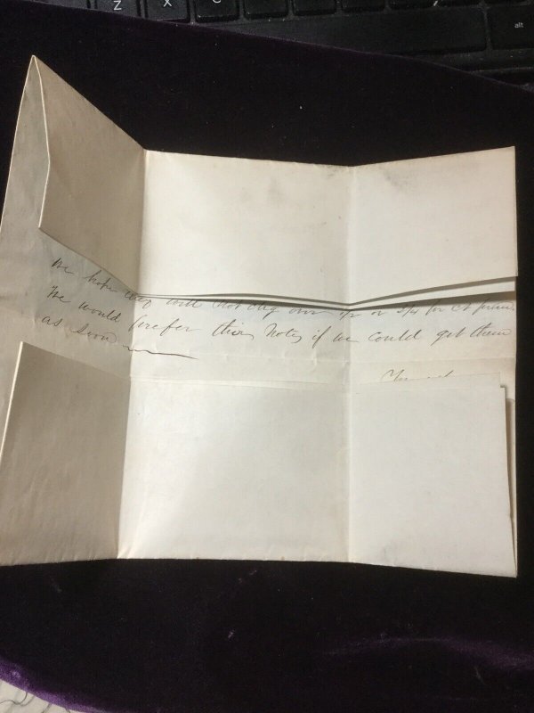 Postal Cover & Letter July 21, 1845 5 Cent Postage Paid! WOW!