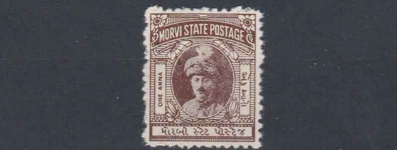 MORVI  1934  S G 14  1A  PURPLE BROWN MH 