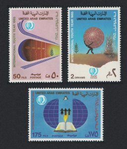 United Arab Emirates Intl Youth Year 3v 1985 MNH SC#204-206 SG#189-191