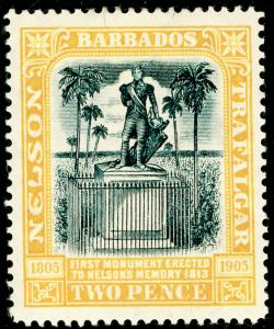 BARBADOS SG161, 2d black & yellow, M MINT. Cat £ 30. MULT CA