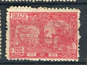 BRAZIL; 1916 early Belem issue Mint hinged 100r. value 