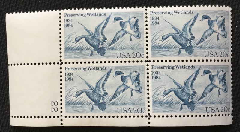 US #2092 MNH Plate Block of 4 DG on selvage only  SCV 2.50  L21