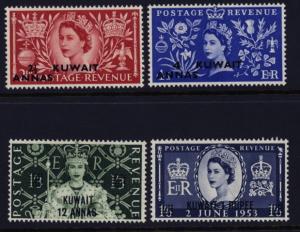 Kuwait 113 to 116 complete set w/value overprints - mnh Elizabeth II