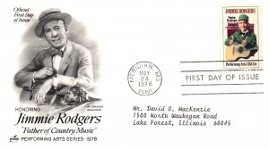 US 1755 Jimmie Rogers Artcraft Typed FDC