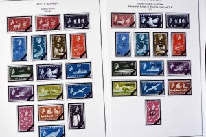 COLOR PRINTED SOUTH GEORGIA & S.S.I. 1963-2020 STAMP ALBUM PAGES (87 ill. pages)