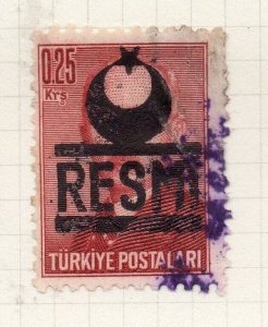 Turkey 1951-54 Early Issue Fine Used 0.25k. Resmi Optd NW-17785