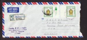 Sri Lanka to Genesee Depot WI 2008 Registered  #10 Cover 