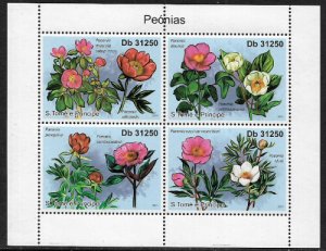 St Thomas & Prince Is #2380 MNH S/Sheet - Flowers - Penoies