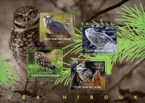 Centrafrique 2014 MNH. OWLS   |  Y&T Code: 3474-3477  |  Michel Code: 5090-5093