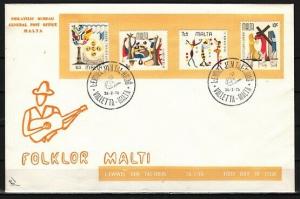 Malta, Scott cat. 505-508. Folklore Festival issue. First day cover. ^