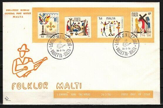 Malta, Scott cat. 505-508. Folklore Festival issue. First day cover. ^