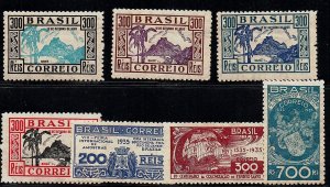 Brazil 1935 Historical Events and Landscapes SC #11-17 CV $24 MLH complete Gávea