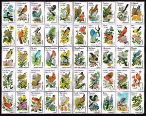 1982 State Birds & Flowers Sc 1953 - 2002 singles MNH 20c set of 50 (10.5X11.25)