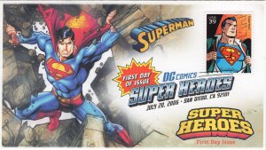 AO-4084a-1, 2006, DC Comics Super Heroes, Superman, FDC, Add-on Cachet. Digital