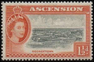 Ascension 64 - Mint-H - 1 1/2p Georgetown (1956) (cv $0.85)