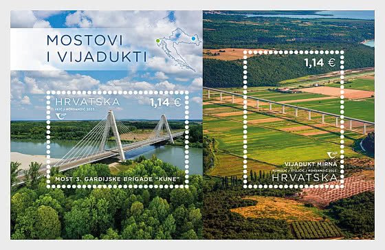 2023 Croatia Bridges & Viaducts SS (Scott NA) MNH