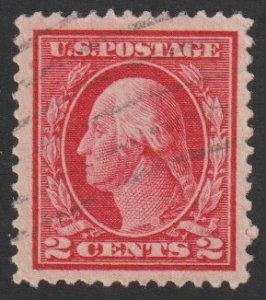 SC# 406 - (2c) - Washington - carmine, pf 12, SL Wmk, Used Single