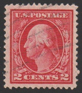 SC# 406 - (2c) - Washington - carmine, pf 12, SL Wmk, Used Single