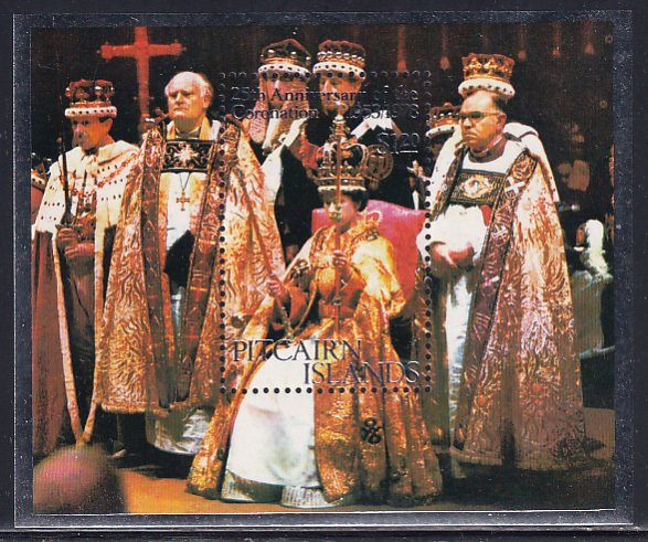 Pitcairn Islands 1978 Sc 177 Coronation Queen Elizabeth 2 25 Yr Anni Stamp SS NH