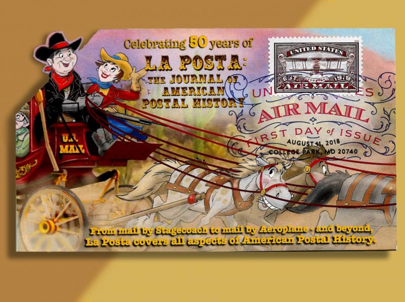 La Posta Celebrates 50 Years of Publication with Stagecoach/Plane Fold-out FDC