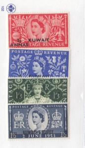 KUWAIT LOT REF(99) # 113-116 VF-MNH CORONATION ISSUES CAT VALUE $16+