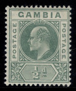 GAMBIA EDVII SG57, ½d green, M MINT.