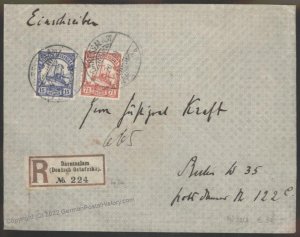 Germany East Africa DAR-ES-SALAAM DOA Berlin Registered Mi32-33 Cover 110004