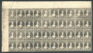 NEW ZEALAND #2 PLATE PROOF PART SHEET OF 40