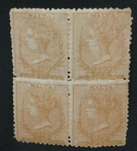 MOMEN: MALTA SG #14 CROWN CC P12.5 BLOCK MINT OG H LOT #194334-2831