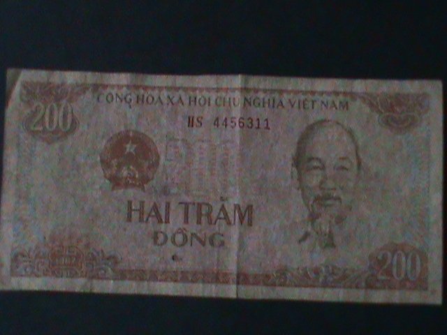 ​VIETNAM-1987-STATE BANK-$200 DONG- CIRCULATED-VF-37 YEARS OLD