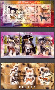 {g156} Congo Djibouti Ivory Coast 2013 Dogs 3 sh. Used / CTO Cinderella