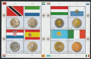 United Nations Vienna, 2007 Flags & Coins, Scott No(s). 392 MNH Pane of 8