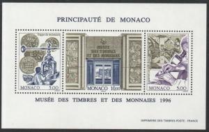 Monaco 1996 Stamp Museum SS VF MNH (2022a)