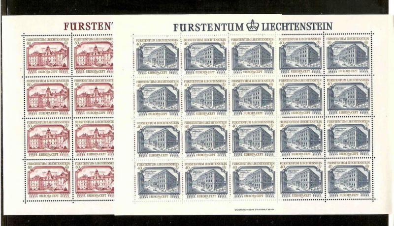 LIECHTENSTEIN  636-37 MNH 1978 EUROPA-SHEET of 20