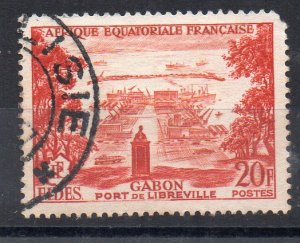 A.E.F - FRENCH COLONIAL - 1956 - GABON - PORT OF LIBREVILLE - Used - 20f -