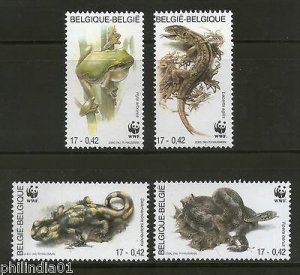 Belgium 2000 WWF Snake Lizard Frog Reptiles Wildlife Animal Sc 1798-1801 MNH 268