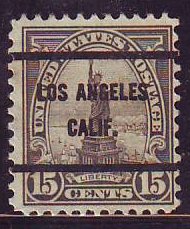 Los Angeles CA, 696-61 Bureau Precancel, 15¢ Statue of Liberty