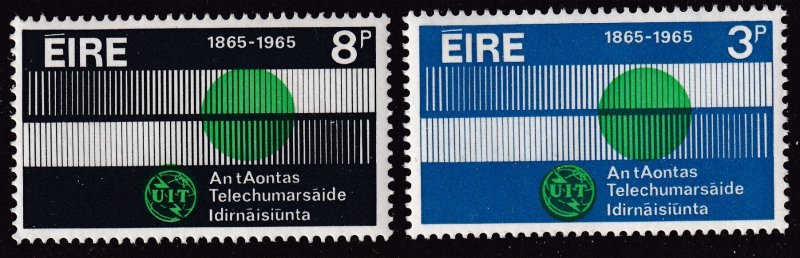 Sc# 198 / 199 Ireland 1965 ITU complete set MNH CV $1.75