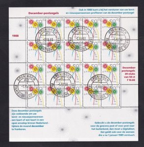 Netherlands   #739  cancelled  1988 sheet Christmas