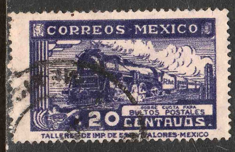 MEXICO Q6, 20¢ PARCEL POST. STEAM ENGINE. USED. F-VF (1019)