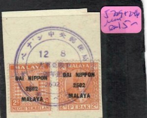 MALAYA JAPANESE OCCUPATION  (P1506B)  NS DN 2C+PERAK DN 2C PIECE 2602 CDS VFU 