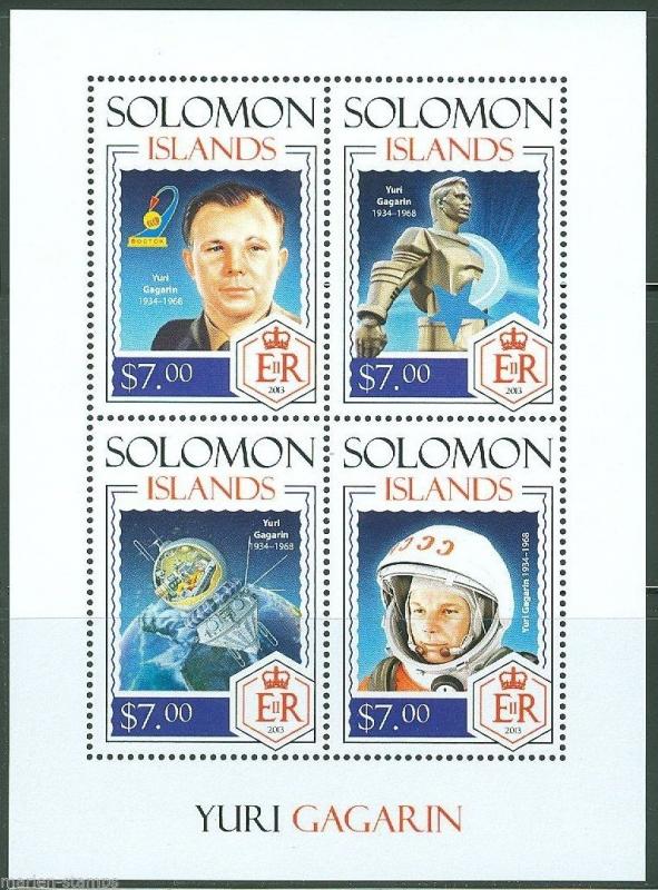 SOLOMON ISLANDS  2014 YURI GAGARIN  SHEET  MINT NH