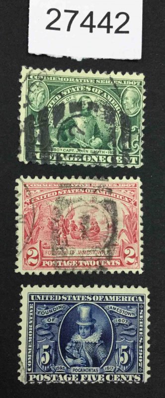 US STAMPS  #328-330 USED LOT #27442