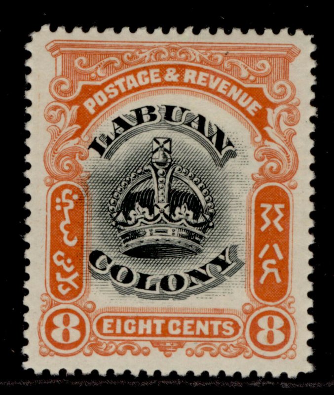 NORTH BORNEO - Labuan EDVII SG121a, 8c black & vermilion, M MINT. 