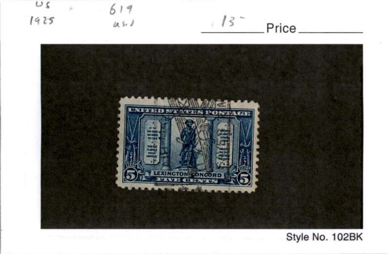 United States Postage Stamp, #619 Used, 1925 Lexington (AH)