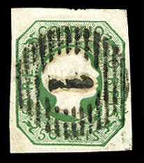 Portugal #15 Cat$77.50, 1862 50r yellow green, used, nice margins, signed Diena