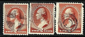 Three US Scott #210 w/Attractive Selected 1800s Fancy Cancels...[KN]