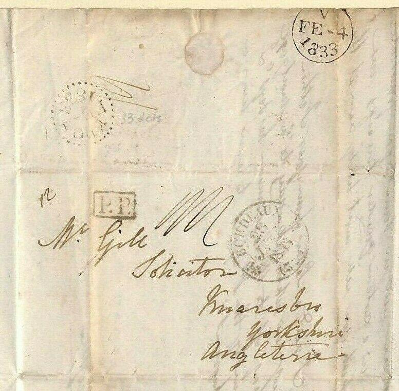 HISTORIC LETTER France Re CHOLERA Knaresboro Yorks DOCTOR{samwells-covers}MS3942